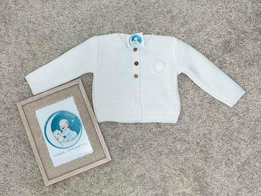 Chaqueta Blanca pompón Bebé